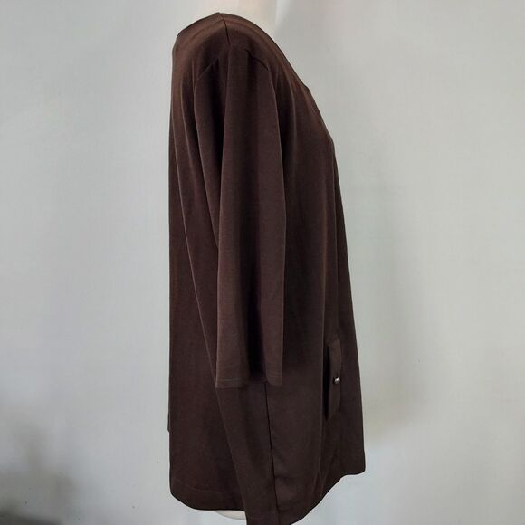 Avenue Ponte Collection Flowy Tunic Top Shirt Womens Size 18 20 Stretch Brown - Picture 6 of 12